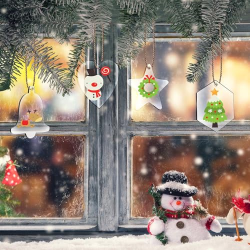 Rich Style 48 Pack Christmas Acrylic Ornaments Flat Discs 3 Inch DIY Decorations