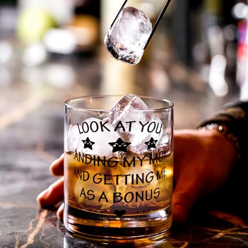 Fatbaby Stepdad Whiskey Glass 10oz – Funny Gift from Stepdaughter Stepson