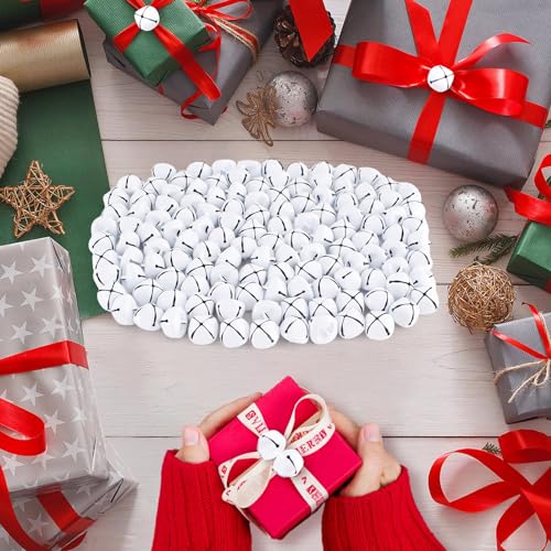 1-Inch White Jingle Bells for Crafts - 50 Pcs Metal Christmas Bells