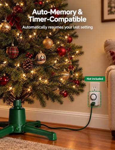 HOPOCO 9ft Musical Rotating Christmas Tree Stand with Remote
