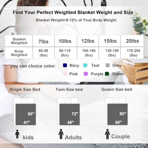 15lb Weighted Blanket Queen Size 60x80 Reversible Minky Dot & Microfiber
