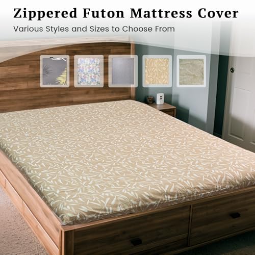 100% Cotton Futon Mattress Cover - Twin Size Washable Floor Mat Protector