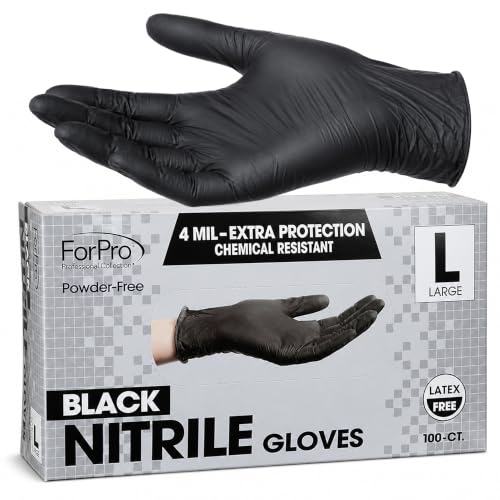 ForPro Disposable Nitrile Gloves 4 Mil Food Safe Latex-Free