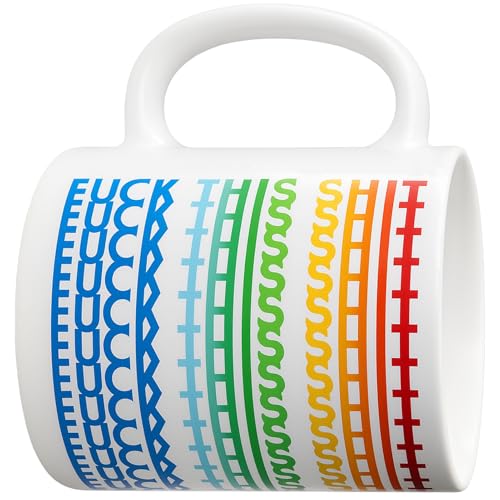 Funny Hidden Message Ceramic Coffee Mug 11oz Rainbow Rune Pattern - Humorous Gift