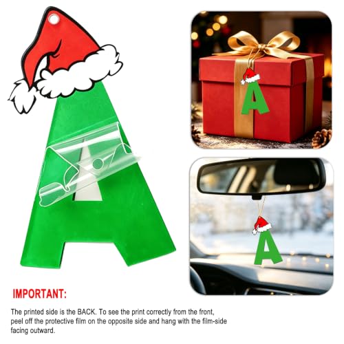 Personalized Christmas Ornament 2026 – Flat Santa Hat Green Letter Design M (Yanlisenti)