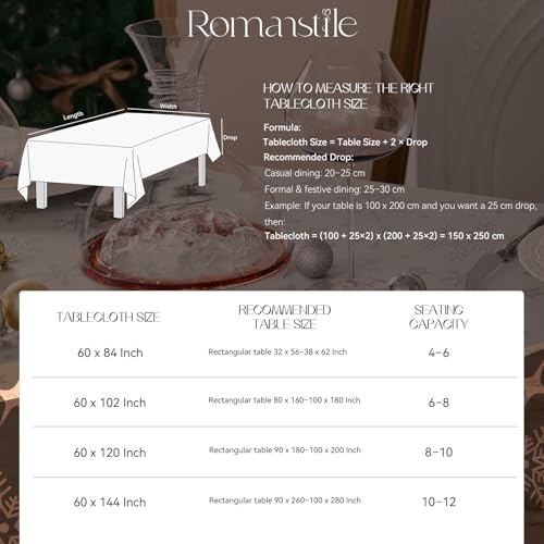 Romanstile Silver Christmas Jacquard Rectangle Tablecloth 60x84in Snowflake Decor