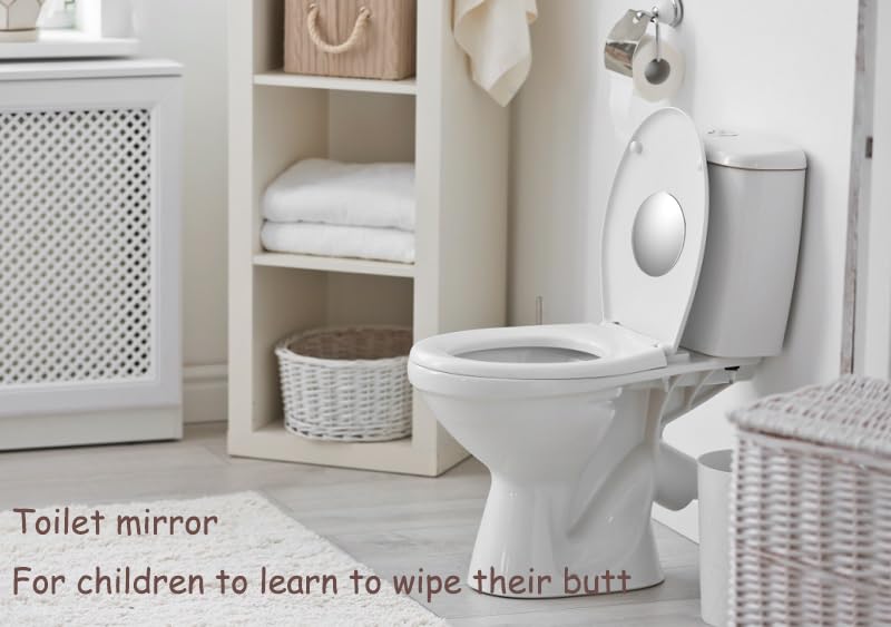 Shatterproof Potty Training Toilet Mirror for Kids Independent Wiping