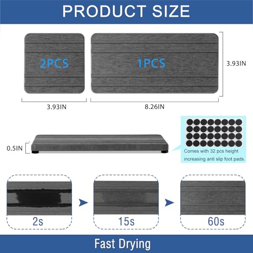 3-Piece Fast Drying Stone Tray Set for Sink and Countertop