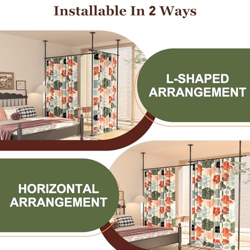Goovilla Room Divider for Separation, 4-10ft(H) 28-114inch(W), Black