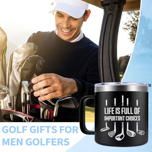 Fufendio Golfer Black Mug – Gift for Dad, Grandpa, Golf Lovers