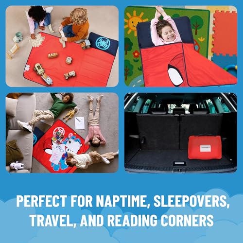 Kids Nap Mat with Pillow and Blanket Soft Microfiber Sleeping Bag for Toddlers