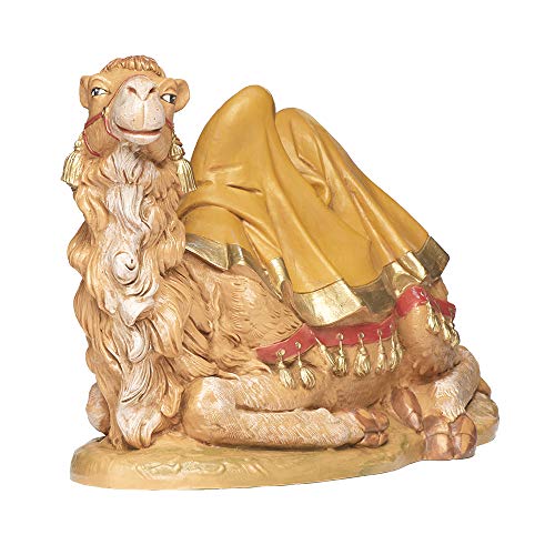 Seated Camel Nativity Figure, 12-Inch Hand-Painted Polymer Statue