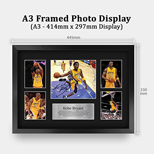 Kobe Bryant Signed 16 x 12 Inch Autograph Photo Display - Framed NBA Memorabilia