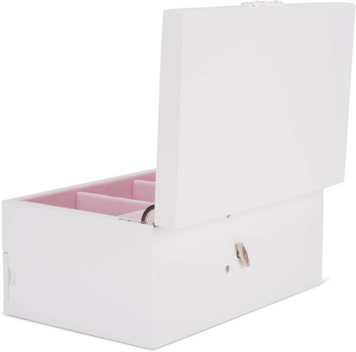 Cottage Garden Musical Jewelry Box - Ballerina White & Silver Tone - 10 Inch Plays Sugar Plum Fairy Tune