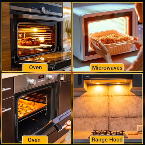 A15 Oven Light Bulb 40W E26 Base, Heat Resistant Appliance Bulb