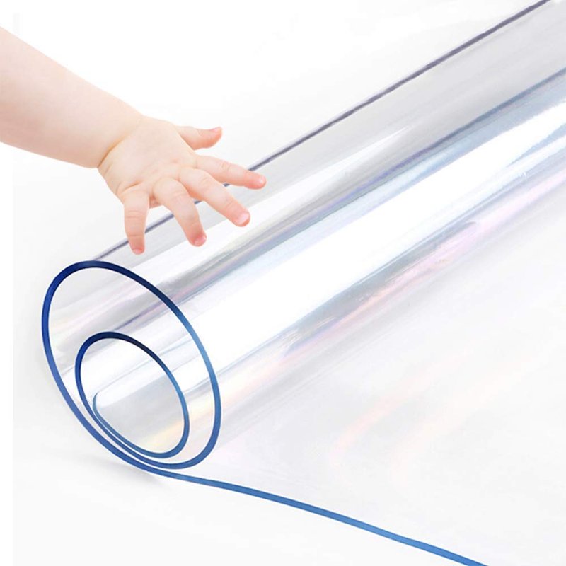 42 X 64 Inch Clear Table Protector Plastic Tablecloth Furniture Protective Cover Glass Wooden Desk Top Coffee Dining End Tabletop Countertop Protector PVC Protection Pad Easy Clean Polyester Wipeable