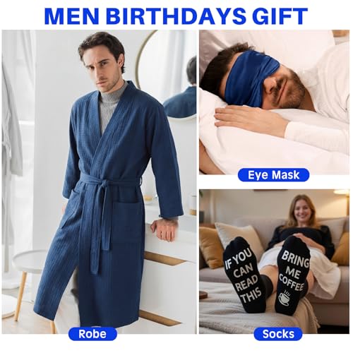 Afarnook Navy Blue 13-Piece Men's Birthday Gift Basket Set for Christmas