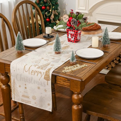 Siilues 220 GSM Christmas Table Runner 13x120 Inch Holiday Decor