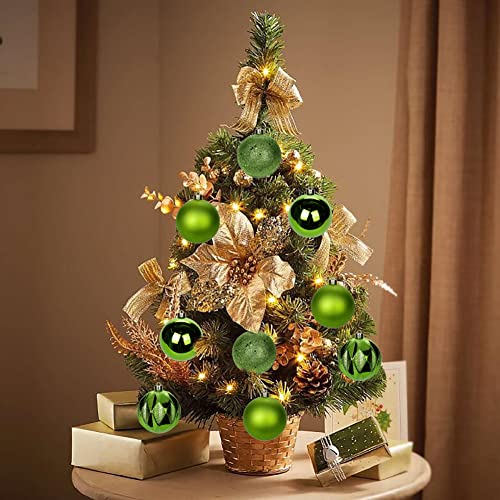 Briful 12pc Green Christmas Ball Ornaments 3.15" Shatterproof Xmas Tree Decorations