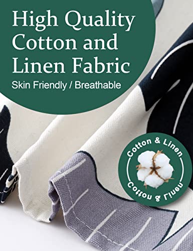Plus Size Kitchen Apron with Pockets - Cotton Linen Cooking Baking Bib