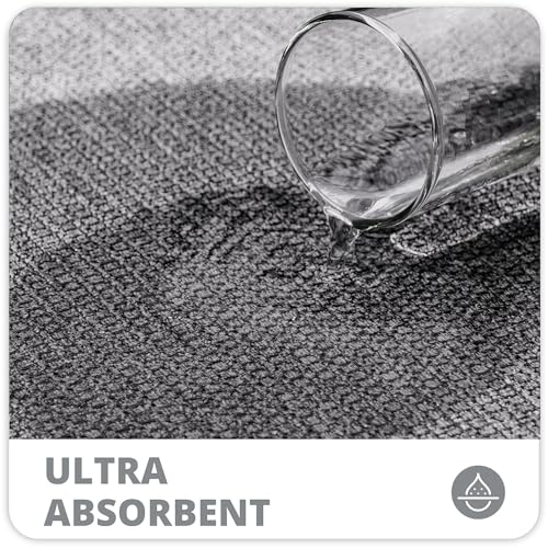 Bosap Ultra Thin Bath Mat, Non-Slip Absorbent Bathroom Rug, Grey, 17x27