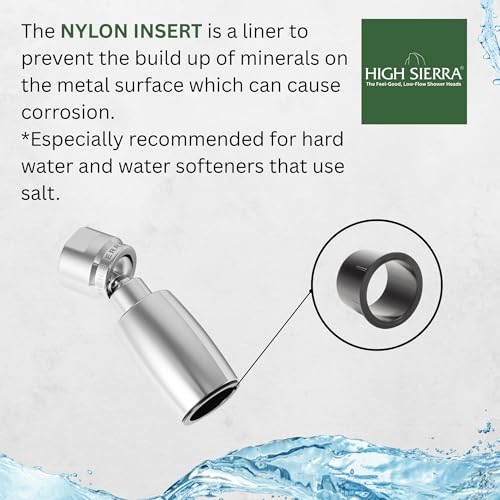 High Sierra 1.25 GPM Solid Lead-Free Metal Shower Head Chrome Finish - No Clog, Award-Winning