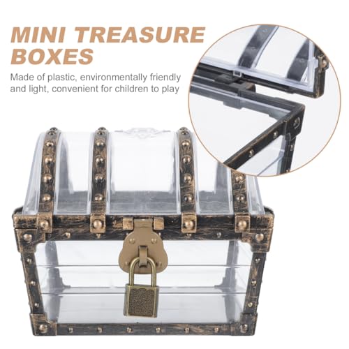 Mini Plastic Treasure Chest Box for Party Favors and Jewelry Storage