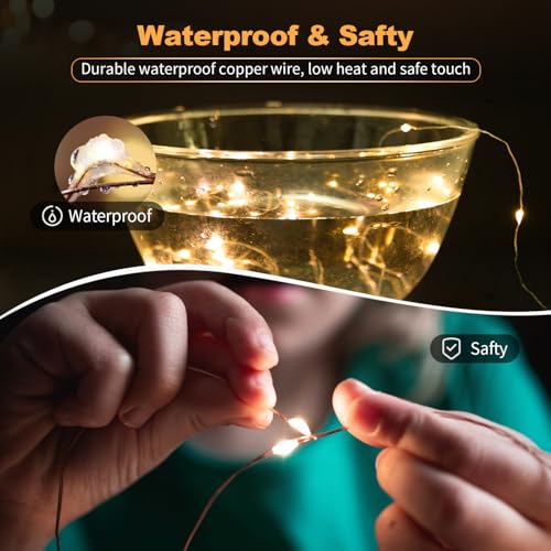 20-Pack Battery Operated LED Fairy Lights - 7ft Warm White 3-Mode Lights