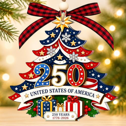 Holoring 250th Anniversary USA Patriot Christmas Ornament Tree 2026