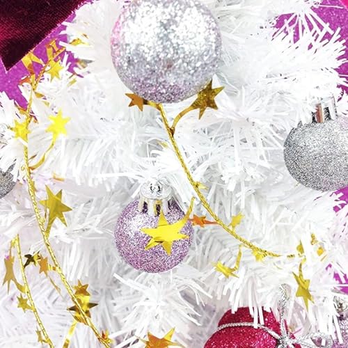 5 Pack 26ft Gold Star Tinsel Garlands with Wire for Christmas & Home Decor