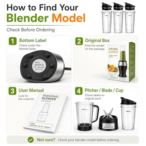16 oz Blender Replacement Cups with Lids - 3 Pack, 4-Tab Design