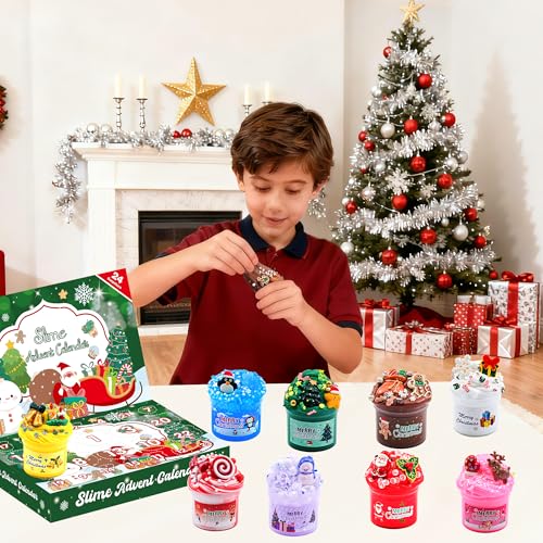 KYEVIS 2026 Slime Advent Calendar – Green, 24 Days of Creative Fun for Kids