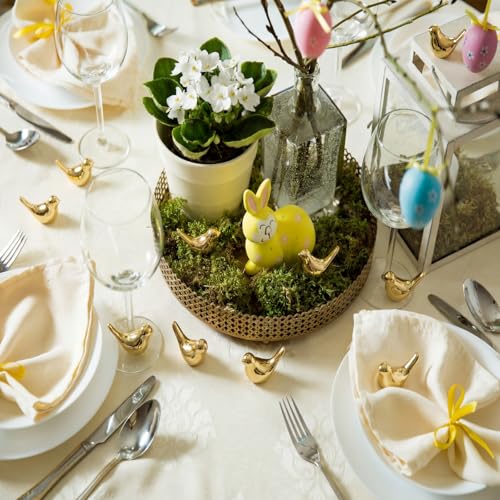 100 Pcs Gold Mini Bird Figurines, Miniature Resin Bird Statues for DIY