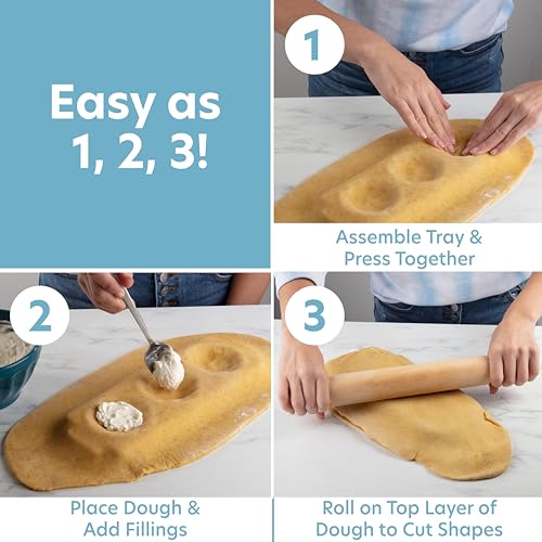 CucinaPro Square Jumbo Ravioli Molds - 2 Pack Homemade Pasta Maker, XL 2.25 Inch