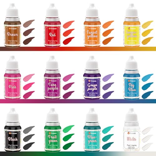 Concentrated Liquid Food Coloring Set - 12 Vibrant Food-Grade Colors (10ml)
