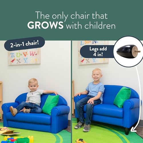 Adjustable Kids Chair and Sofa Set - Vegan Leather Toddler Furniture