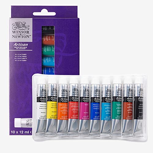 Winsor & Newton Artisan Water Mixable Oil Color Paint, 0.4-oz (12xml) Tubes, Set of 10