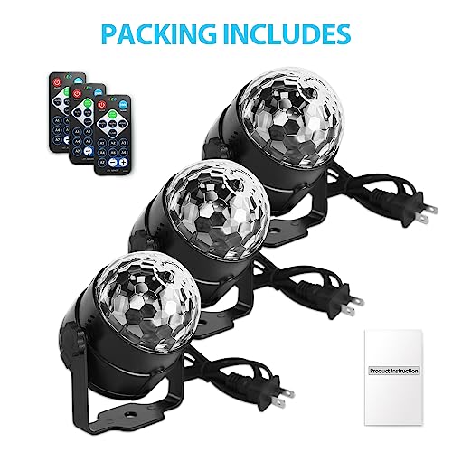 NEQUARE 9-Pack Disco Ball DJ Party Lights 7 Modes, Remote, Sound Activated Stage Lights