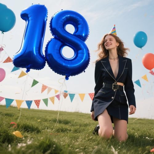 40 Inch Navy Blue Number 8 Foil Balloon Giant Birthday Party Decor