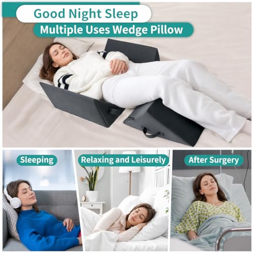 3-Piece Positioning Wedge Pillow Set for Side Sleeping Support