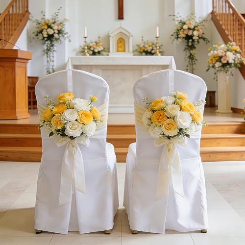 12-Pack Clear Wedding Pew Clips - Aisle Chair Hangers for Bows & Flowers