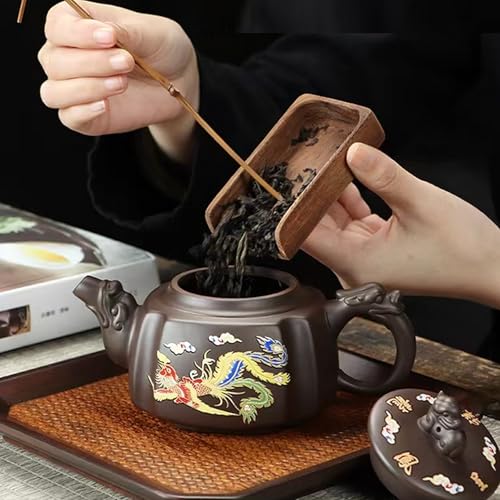 Square Dragon ZiSha Tea Set - Handmade Chinese Tea Gift Set for Father's Day & Holidays