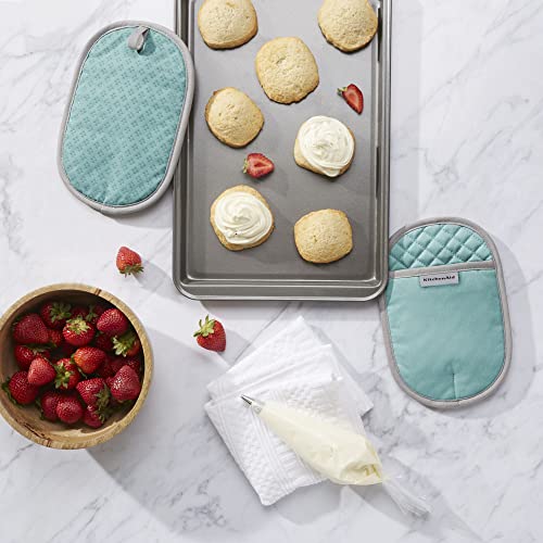 Heat-Resistant Cotton Pot Holders with Silicone Grip, 6.5"x10", 2-Pack