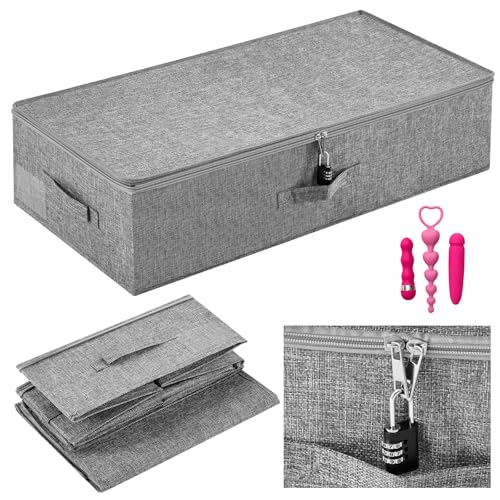 Lockable Under Bed Storage Bag with Zipper Lid, 30-inch Discreet Organizer