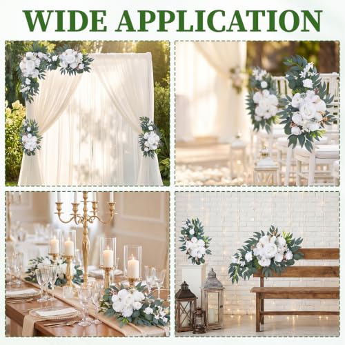 2-Piece Artificial Wedding Arch Flower Swag Set for Welcome Sign Decor