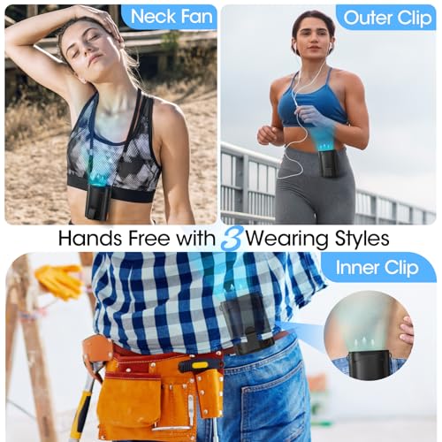 Portable Waist Fan Rechargeable 4-Speed Personal Wearable Belt Fan