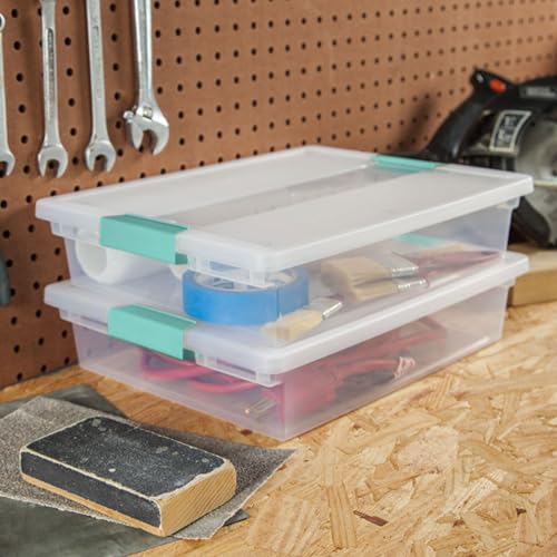 Clear Plastic Storage Containers with Latching Lids, Large 6-Pack