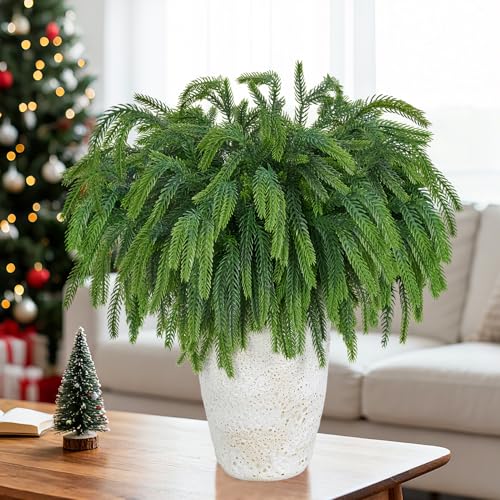 22PCS Christmas Norfolk Pine Branches & Pine Cone Stems - Variation 22