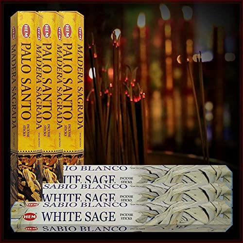 White Sage and Palo Santo Incense Stick Bundle with Holder