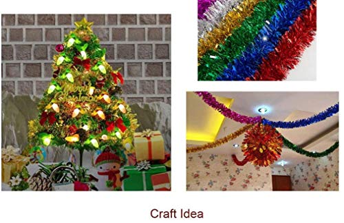 Purple Foil Tinsel Garland 15 Yards Christmas Decorations Thick Multi-Layer